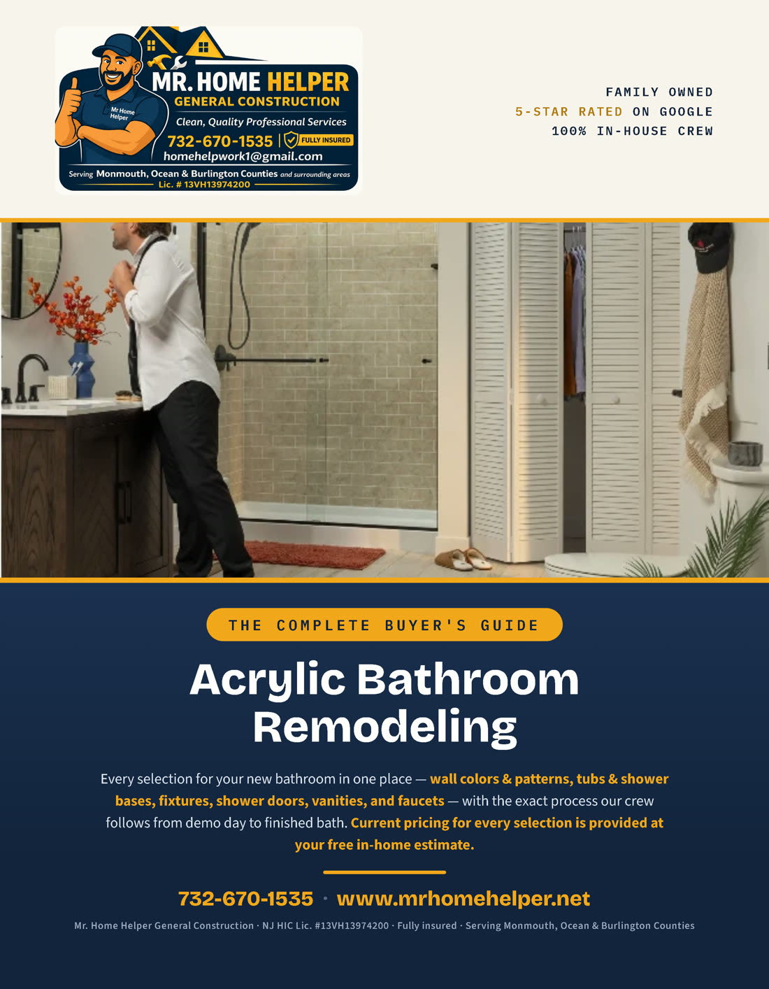 Catalog cover — The Complete Buyer's Guide to Acrylic Bathroom Remodeling
