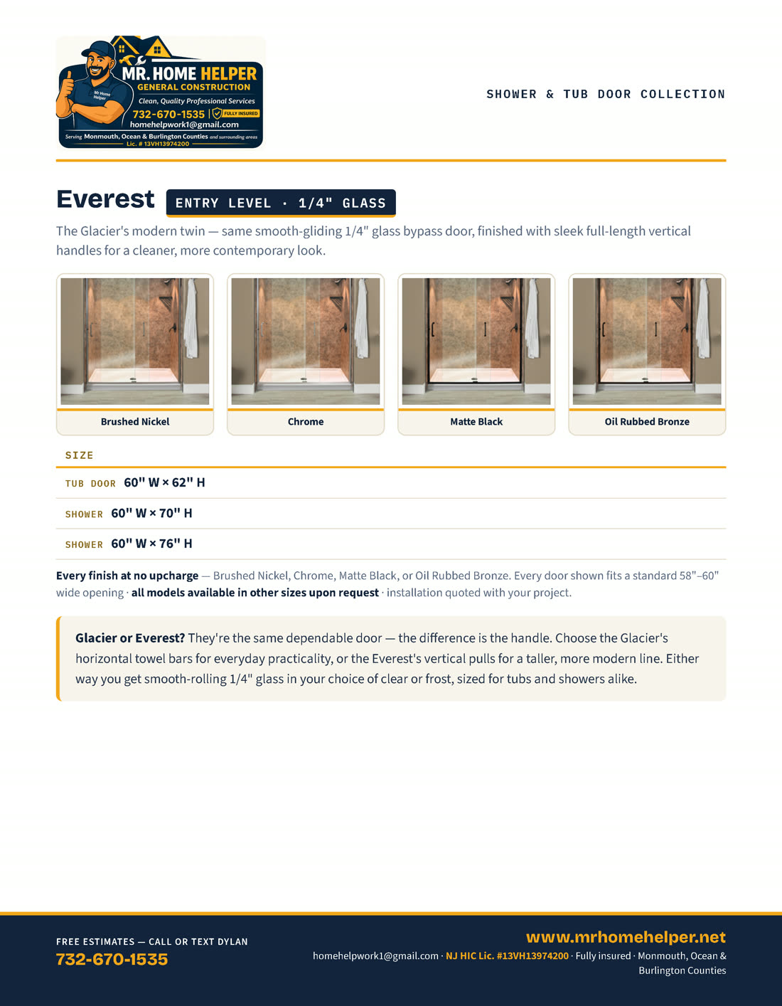 Acrylic Remodeling Catalog | Mr. Home Helper | Monmouth, Ocean ...