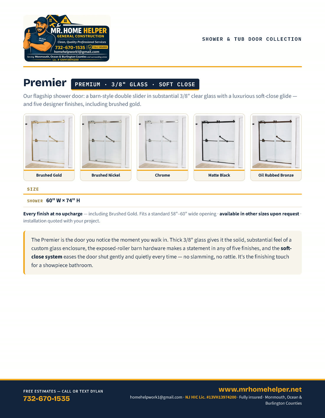 Catalog page 15 — Premier shower doors