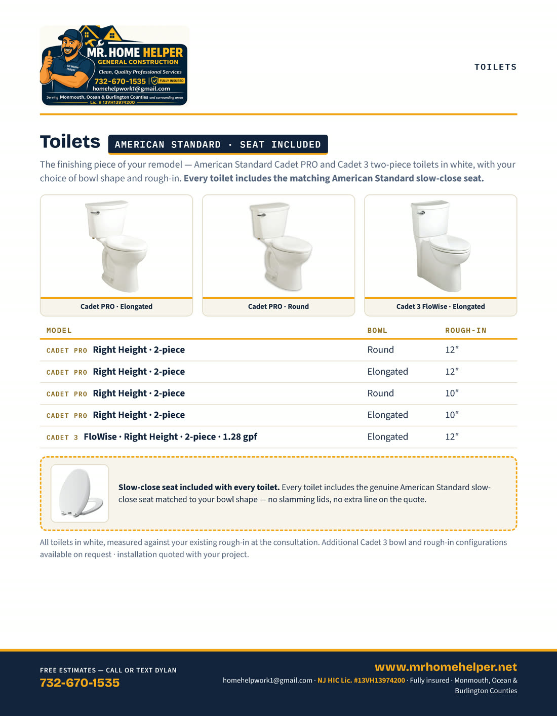 Catalog page 29 — American Standard toilets