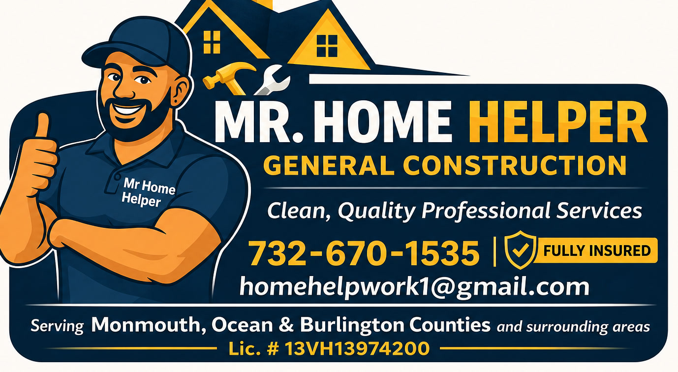 Mr. Home Helper General Construction. Clean, quality professional services. Fully insured.
